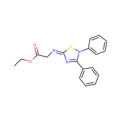 CCOC(=O)C/N=c1\nc(-c2ccccc2)n(-c2ccccc2)s1 ZINC000101506352