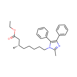 CCOC(=O)C[C@@H](C)CCCCCn1c(C)nc(-c2ccccc2)c1-c1ccccc1 ZINC000028821618