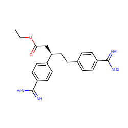 CCOC(=O)C[C@@H](CCc1ccc(C(=N)N)cc1)c1ccc(C(=N)N)cc1 ZINC000013776583