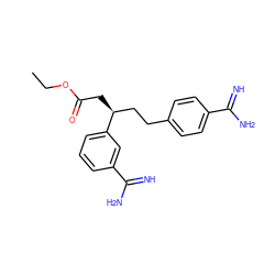 CCOC(=O)C[C@@H](CCc1ccc(C(=N)N)cc1)c1cccc(C(=N)N)c1 ZINC000013776610