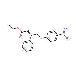 CCOC(=O)C[C@@H](CCc1ccc(C(=N)N)cc1)c1ccccc1 ZINC000027706049