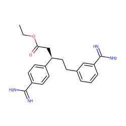 CCOC(=O)C[C@@H](CCc1cccc(C(=N)N)c1)c1ccc(C(=N)N)cc1 ZINC000013776587