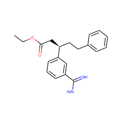 CCOC(=O)C[C@@H](CCc1ccccc1)c1cccc(C(=N)N)c1 ZINC000027710285