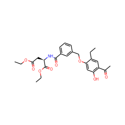 CCOC(=O)C[C@@H](NC(=O)c1cccc(COc2cc(O)c(C(C)=O)cc2CC)c1)C(=O)OCC ZINC000028469493