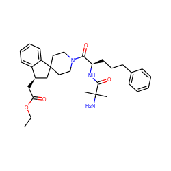 CCOC(=O)C[C@@H]1CC2(CCN(C(=O)[C@@H](CCCc3ccccc3)NC(=O)C(C)(C)N)CC2)c2ccccc21 ZINC000026403297