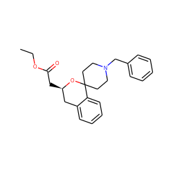 CCOC(=O)C[C@@H]1Cc2ccccc2C2(CCN(Cc3ccccc3)CC2)O1 ZINC000013491895