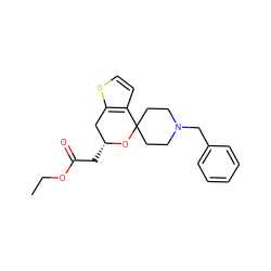 CCOC(=O)C[C@@H]1Cc2sccc2C2(CCN(Cc3ccccc3)CC2)O1 ZINC000053226583