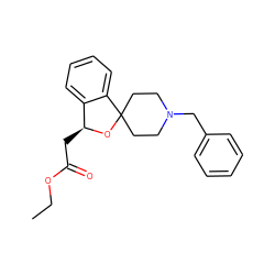 CCOC(=O)C[C@@H]1OC2(CCN(Cc3ccccc3)CC2)c2ccccc21 ZINC000013491915