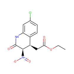 CCOC(=O)C[C@@H]1c2ccc(Cl)cc2NC(=O)[C@@H]1[N+](=O)[O-] ZINC000001536655