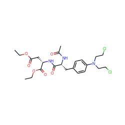 CCOC(=O)C[C@H](NC(=O)[C@@H](Cc1ccc(N(CCCl)CCCl)cc1)NC(C)=O)C(=O)OCC ZINC000006089375