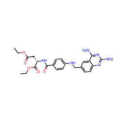 CCOC(=O)C[C@H](NC(=O)c1ccc(NCc2ccc3nc(N)nc(N)c3c2)cc1)C(=O)OCC ZINC000027656164