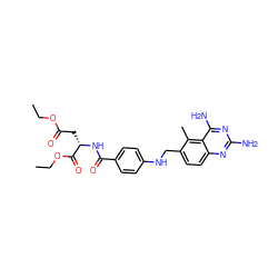 CCOC(=O)C[C@H](NC(=O)c1ccc(NCc2ccc3nc(N)nc(N)c3c2C)cc1)C(=O)OCC ZINC000027709675