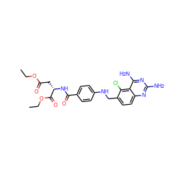 CCOC(=O)C[C@H](NC(=O)c1ccc(NCc2ccc3nc(N)nc(N)c3c2Cl)cc1)C(=O)OCC ZINC000027657605