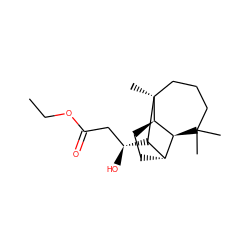 CCOC(=O)C[C@H](O)[C@H]1[C@H]2CC[C@@H]3[C@H]2C(C)(C)CCC[C@]13C ZINC000028645626