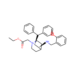 CCOC(=O)C[N+]12CCC(CC1)[C@H](NCc1ccccc1OC)[C@@H]2C(c1ccccc1)c1ccccc1 ZINC000036323570