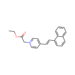 CCOC(=O)C[n+]1ccc(/C=C/c2cccc3ccccc23)cc1 ZINC000028224069