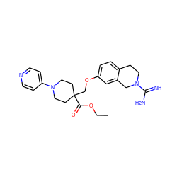 CCOC(=O)C1(COc2ccc3c(c2)CN(C(=N)N)CC3)CCN(c2ccncc2)CC1 ZINC000013644376