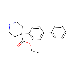 CCOC(=O)C1(c2ccc(-c3ccccc3)cc2)CCNCC1 ZINC000064560235