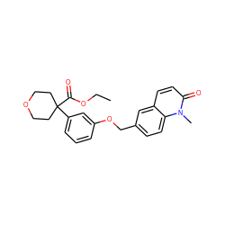 CCOC(=O)C1(c2cccc(OCc3ccc4c(ccc(=O)n4C)c3)c2)CCOCC1 ZINC000000603609