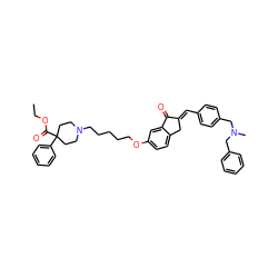 CCOC(=O)C1(c2ccccc2)CCN(CCCCCOc2ccc3c(c2)C(=O)/C(=C/c2ccc(CN(C)Cc4ccccc4)cc2)C3)CC1 ZINC000473247153