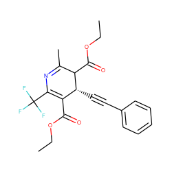 CCOC(=O)C1=C(C(F)(F)F)N=C(C)C(C(=O)OCC)[C@@H]1C#Cc1ccccc1 ZINC000026577263