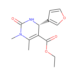 CCOC(=O)C1=C(C)N(C)C(=O)N[C@@H]1c1ccoc1 ZINC000103243156