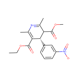 CCOC(=O)C1=C(C)N=C(C)C(C(=O)OC)[C@@H]1c1cccc([N+](=O)[O-])c1 ZINC000100370978