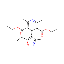 CCOC(=O)C1=C(C)N=C(C)C(C(=O)OCC)[C@@H]1c1c(C)noc1CC ZINC000100028084