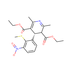 CCOC(=O)C1=C(C)N=C(C)C(C(=O)OCC)[C@@H]1c1cccc([N+](=O)[O-])c1SC ZINC000027760379