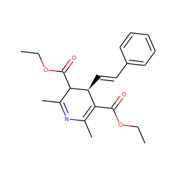 CCOC(=O)C1=C(C)N=C(C)C(C(=O)OCC)[C@H]1/C=C/c1ccccc1 ZINC000017539659