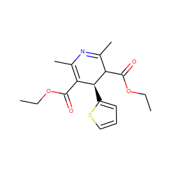 CCOC(=O)C1=C(C)N=C(C)C(C(=O)OCC)[C@H]1c1cccs1 ZINC000000229026