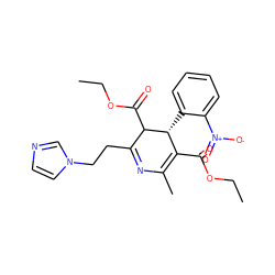 CCOC(=O)C1=C(C)N=C(CCn2ccnc2)C(C(=O)OCC)[C@@H]1c1ccccc1[N+](=O)[O-] ZINC000027719185