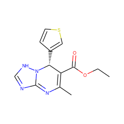 CCOC(=O)C1=C(C)N=C2N=CNN2[C@@H]1c1ccsc1 ZINC000653735584