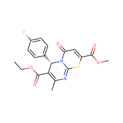 CCOC(=O)C1=C(C)N=C2SC(C(=O)OC)=CC(=O)N2[C@H]1c1ccc(F)cc1 ZINC000001068558