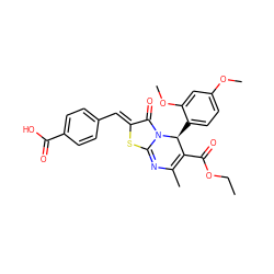 CCOC(=O)C1=C(C)N=c2s/c(=C\c3ccc(C(=O)O)cc3)c(=O)n2[C@H]1c1ccc(OC)cc1OC ZINC000002049460