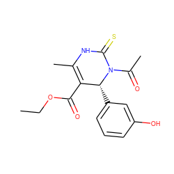 CCOC(=O)C1=C(C)NC(=S)N(C(C)=O)[C@@H]1c1cccc(O)c1 ZINC000101138380