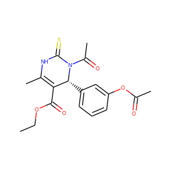 CCOC(=O)C1=C(C)NC(=S)N(C(C)=O)[C@@H]1c1cccc(OC(C)=O)c1 ZINC000101138335