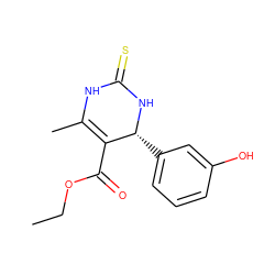 CCOC(=O)C1=C(C)NC(=S)N[C@@H]1c1cccc(O)c1 ZINC000004425504