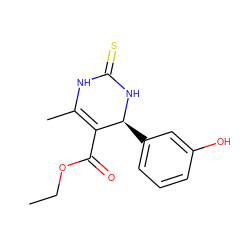 CCOC(=O)C1=C(C)NC(=S)N[C@H]1c1cccc(O)c1 ZINC000004425506