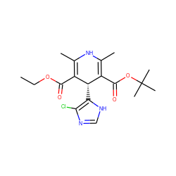 CCOC(=O)C1=C(C)NC(C)=C(C(=O)OC(C)(C)C)[C@@H]1c1[nH]cnc1Cl ZINC000103173076