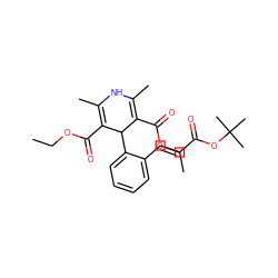 CCOC(=O)C1=C(C)NC(C)=C(C(=O)OCC)C1c1ccccc1/C=C/C(=O)OC(C)(C)C ZINC000100015470