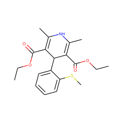 CCOC(=O)C1=C(C)NC(C)=C(C(=O)OCC)C1c1ccccc1SC ZINC000034143621