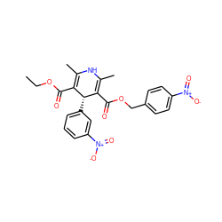 CCOC(=O)C1=C(C)NC(C)=C(C(=O)OCc2ccc([N+](=O)[O-])cc2)[C@@H]1c1cccc([N+](=O)[O-])c1 ZINC000049111224