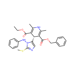 CCOC(=O)C1=C(C)NC(C)=C(C(=O)OCc2ccccc2)[C@@H]1c1cnc(SC)n1Nc1ccccc1 ZINC000103218871