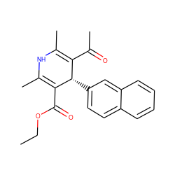 CCOC(=O)C1=C(C)NC(C)=C(C(C)=O)[C@@H]1c1ccc2ccccc2c1 ZINC000049111877