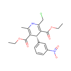 CCOC(=O)C1=C(C)NC(CCl)=C(C(=O)OCC)[C@@H]1c1cccc([N+](=O)[O-])c1 ZINC000033882614