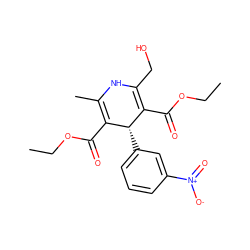 CCOC(=O)C1=C(C)NC(CO)=C(C(=O)OCC)[C@@H]1c1cccc([N+](=O)[O-])c1 ZINC000031490825