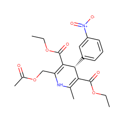 CCOC(=O)C1=C(C)NC(COC(C)=O)=C(C(=O)OCC)[C@@H]1c1cccc([N+](=O)[O-])c1 ZINC000039632358