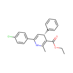 CCOC(=O)C1=C(C)NC(c2ccc(Cl)cc2)=C[C@@H]1c1ccccc1 ZINC000169322819