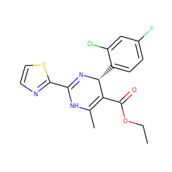 CCOC(=O)C1=C(C)NC(c2nccs2)=N[C@@H]1c1ccc(F)cc1Cl ZINC000032062233